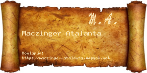 Maczinger Atalanta névjegykártya